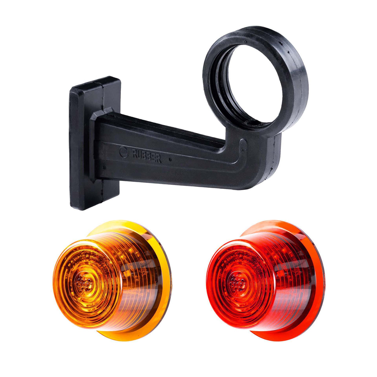LED breedtelamp set 12-24v | rood-amber | 195mm paal