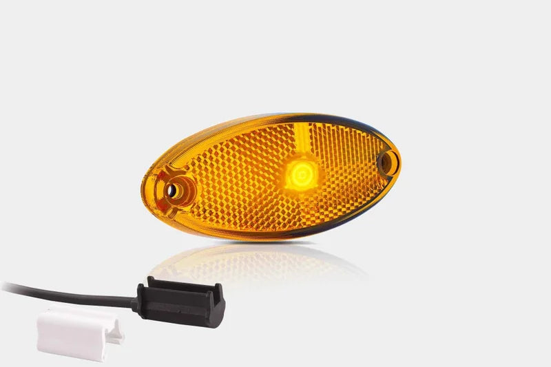 LED markeringslicht ovaal amber | 12-24v | 1,5mm². connector | MV-5820A