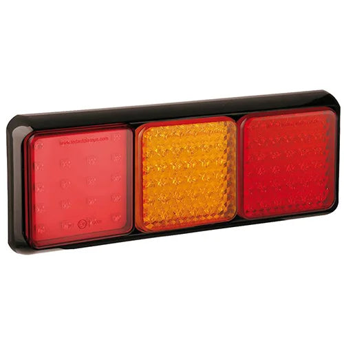 LED achterlicht met zwarte rand | 12-24v | 40cm. kabel | 100BFARME
