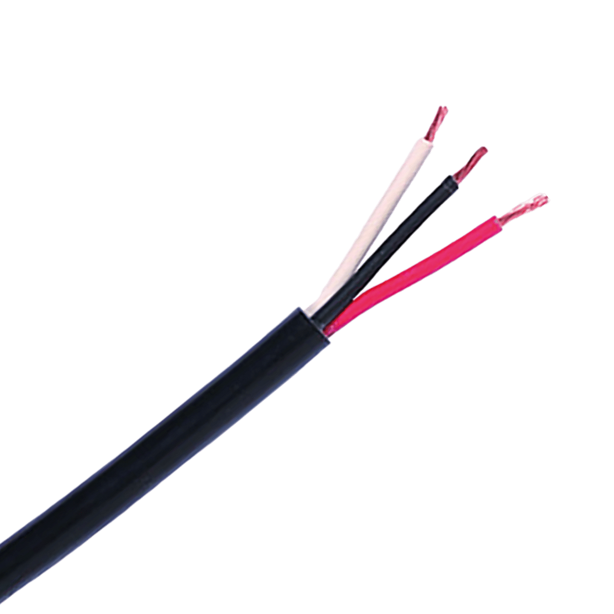 3-aderige kabel | 1,50mm² | zwart-rood-wit | 100m