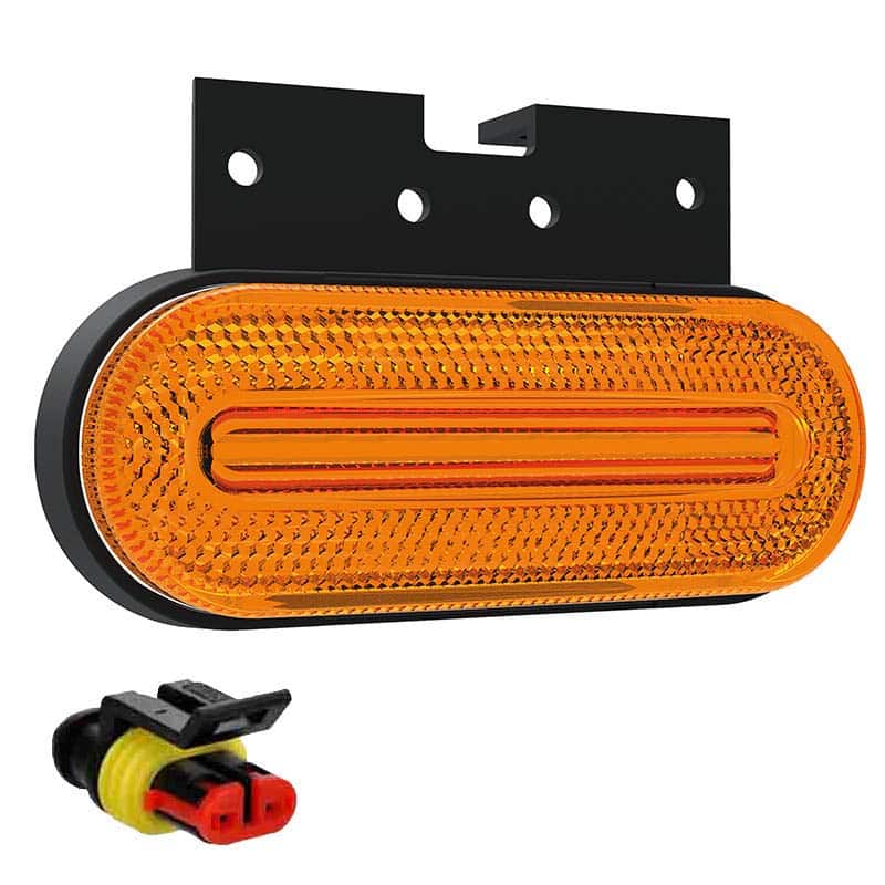 LED markeerlicht amber 12/36V 1,2m. kabel + Superseal