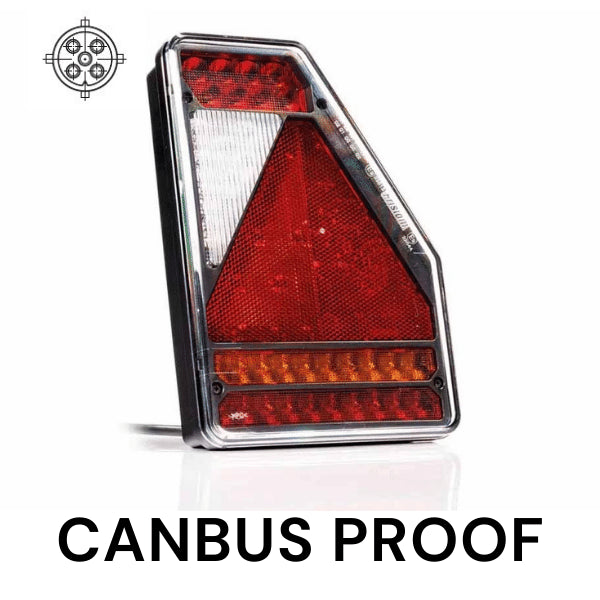 Rechts | LED achterlicht | canbusProof | driehoek model | 12v | 5-functie 5-PIN | VC-3302B5CAN