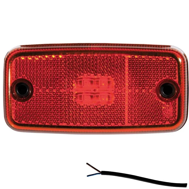 LED markeringslicht rood | 12-24v | 50cm. kabel | M10MV-600R