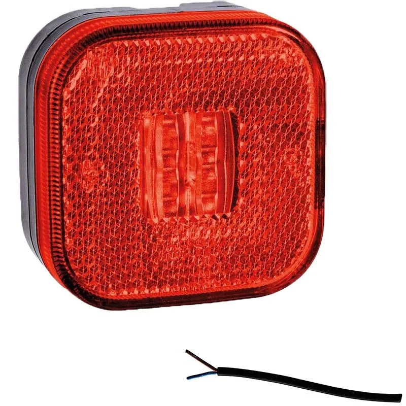 LED markeringslicht rood | 12-24v | 50cm. kabel | M10MV-900R