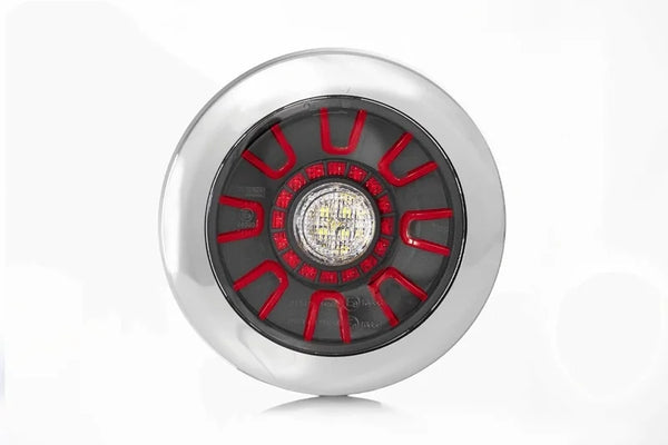 LED darklook mist-achteruitrijlicht, chrome 12-24v 5-PIN inbouw
