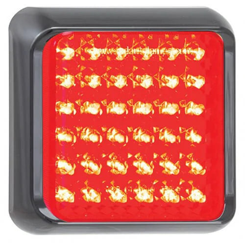 LED remlicht, achterlicht met zwarte rand | 12-24v | 40cm. kabel | 80RME