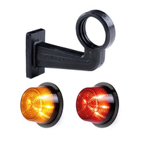 LED breedtelamp set 12-24v | dark |rood-amber | 195mm paal
