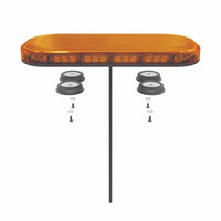 Compacte R65 Amber lens minibar 12-24V magneet montage | MLB380R65AAM-MM