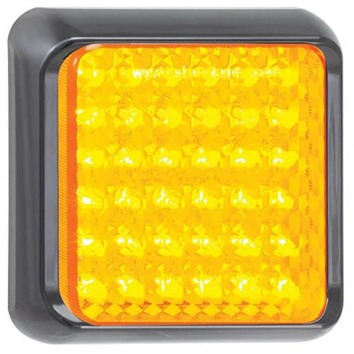 LED knipperlicht met zwarte rand | 12-24v | 40cm. kabel | 80AME
