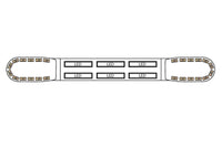 LED flitsbalk amber | 13 serie | ECE-R65 amber | wit midden | 1500mm | 24 LE | 13-01013-E
