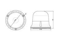 R65 LED zwaailamp, single flash, 3-bouts, 12-24V 1,5m kabel | S10ZL501