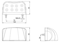 LED kentekenverlichting | 12-36v | met connector 0.75mm.2 | M10KV-210