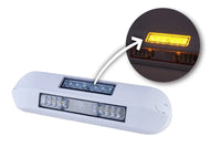 LED zij-werklamp + amber R65 flitser, 4000K, wit huis 12-24v | WFF-1210WA