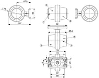 LED pendellamp amber | korte steel | heldere lens | 12-24v | MB-1010A