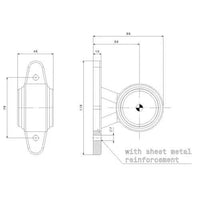 LED breedtelamp met korte steel | 12-24v | 1,5mm². connector | M10BV-120RW