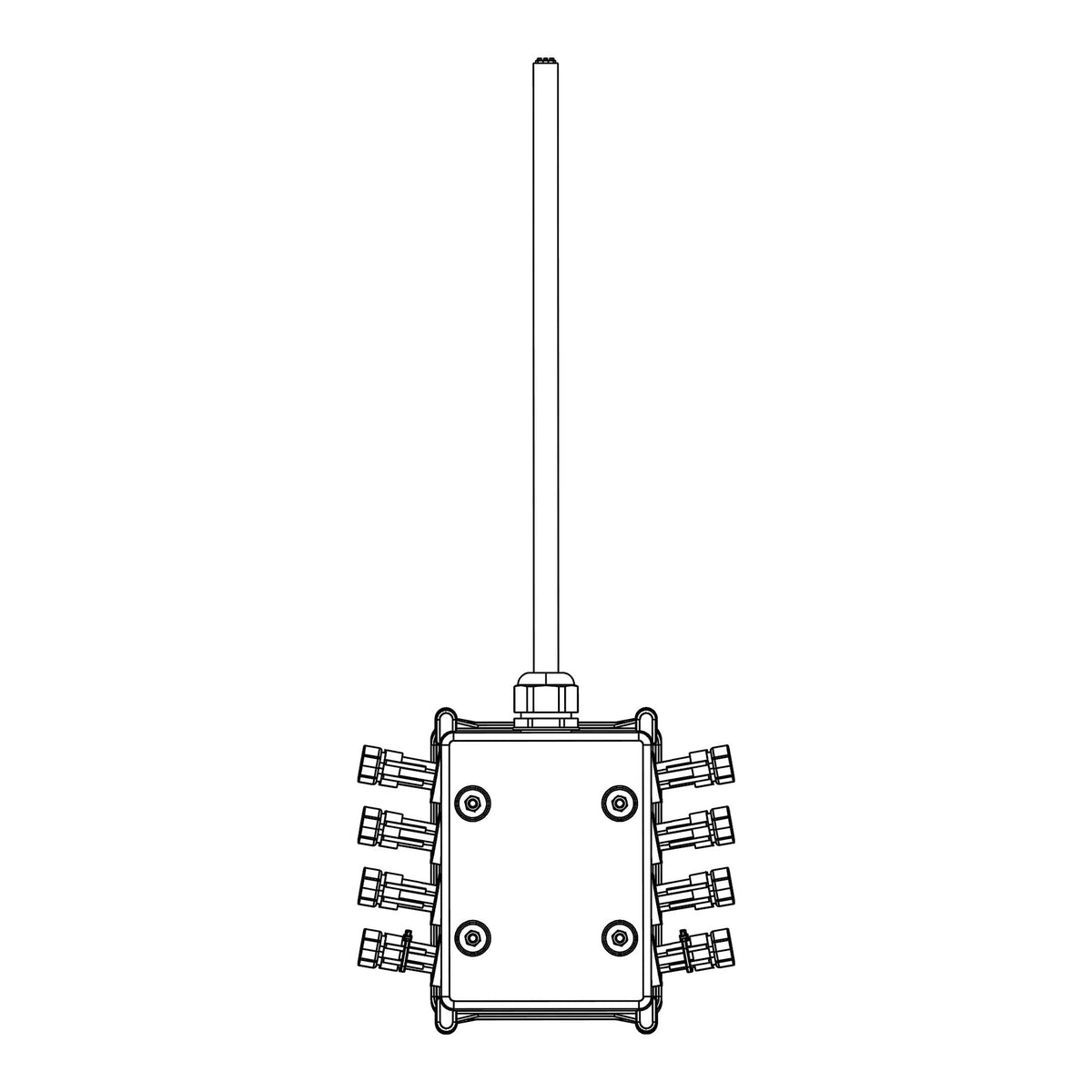 Junctionbox 16x uitgang | 15m kabel | 1 x 2,5mm2 + 9 x 1mm2