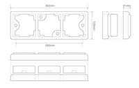 Drievoudige zwarte omlijsting | 100 Series | 100B3B