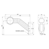Rechts | LED breedtelamp met schuine steel | 12-36v | 0,75mm². connector | M10BV-712RWA