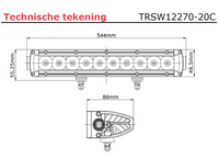 LED bar | 100 watt | 9960 lumen | 9-30v | 40cm. kabel | Deutsch connector | TRSW12270-20C