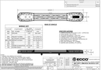 LED flitsbalk amber | 13 serie | ECE-R65 amber | wit midden | 1500mm | 24 LE | 13-01013-E