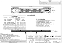 LED flitsbalk amber | 13 serie | ECE-R65 amber | transparant | wit midden | 1500mm | 24 LE | 13-01014-E