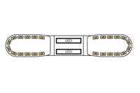 LED flitsbalk amber | 13 serie | ECE-R65 amber | wit midden | 1000mm | 24 LE | 13-01001-E