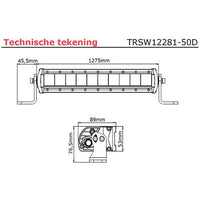 LED bar | 250 watt | 10000 lumen | 9-30v | 40cm. kabel | Deutsch connector | TRSW12281-50D
