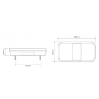 LED compact achterlicht zonder kentekenverlichting | 12v | 40cm. kabel | 149BAR