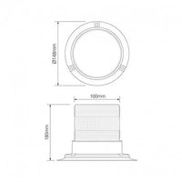 R65 LED flits-zwaailamp 10 - 30v met PC magneet montage | EQPR65ABM-MM