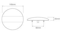 LED mistlicht met remlicht, achterlicht | 12-24v | 40cm. kabel | EU140TFM