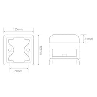 LED remlicht, achterlicht met zwarte rand | 12-24v | 40cm. kabel | 100RME