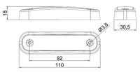 LED markeringslicht rood 12-36V 0,15m. kabel | M10MV-300R.1