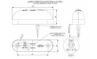 LED markeringslicht amber met beugel | 12-24v | 50cm. kabel | MV-4000A