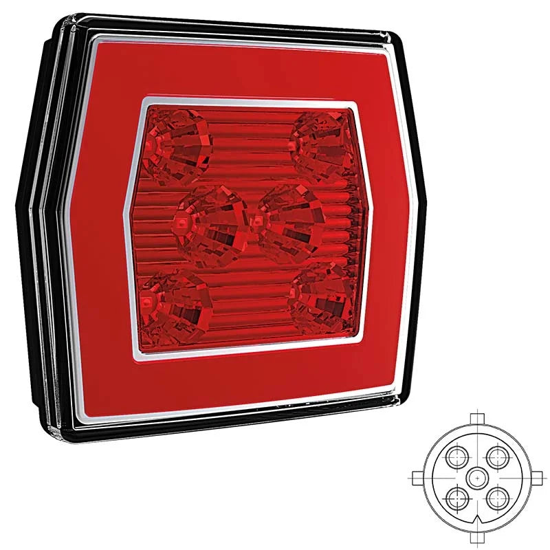LED mistlicht met achterlicht | 12-36v | 5-PIN | V10C2-760B5
