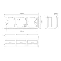 LED achterlicht met zwarte rand | 12-24v | 40cm. kabel | 80BFARME