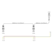 Y-kabel Superseal tbv. Flitser 1x 2-PIN | 2x 3-PIN