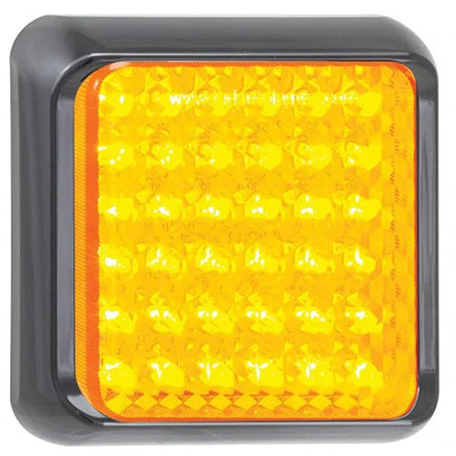LED knipperlicht met zwarte rand | 12-24v | 40cm. kabel | 100AME