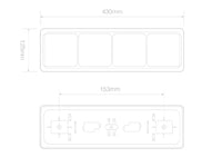 LED achterlicht met zwarte rand | 12-24v | 40cm. kabel | 100BFARRME