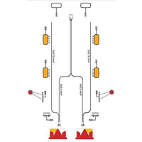 Kabelboom 5-pins, 11,0m lang met 11m DC-kabel & 7-polige