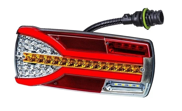 Links | LED achterlicht dynamisch knipperlicht en kentekenlicht | 12-24v | 7-PIN | V14C7-911B7