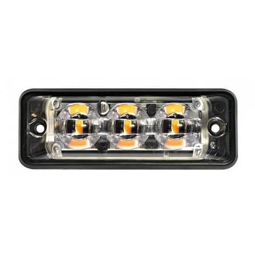 Ultra platte Slimline LED flitser | 3 LED's | Amber | 10-30v | S11F3003