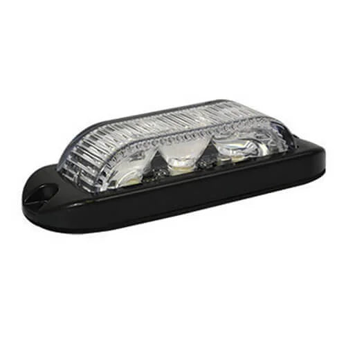 LED flitser 3 LED's | wit 180 graden | 10-30v | LED3DVW180