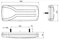 Links | LED achterlicht dynamisch knipperlicht | 12-24v | 1,5m kabel | V14C7-951