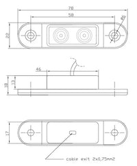 LED markeringslicht rood | 12-24v | 0,75mm². connector | M10MV-210R