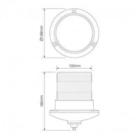 LED flits zwaailamp | 10-30v | met PC enkelbouts | R65 | EQPR65ABM-SB