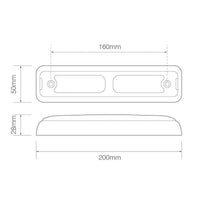 LED achterlicht slimline | 12-24v | 40cm. kabel | 200BSTIME