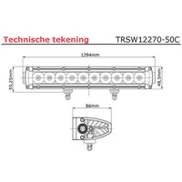 LED bar | 250 watt | 24900 lumen | 9-30v | 40cm. kabel | Deutsch connector | TRSW12270-50C