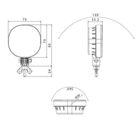 LED achteruitrijlicht | 12-24v | 50cm. kabel | superseal staande montage | VR-341SS