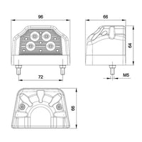 LED kentekenverlichting | 12-36v | met connector 0,75mm². | M10KV-110