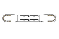 LED flitsbalk amber | 13 serie | ECE-R65 amber | wit midden | 1250mm | 16 LE | 13-01009-E